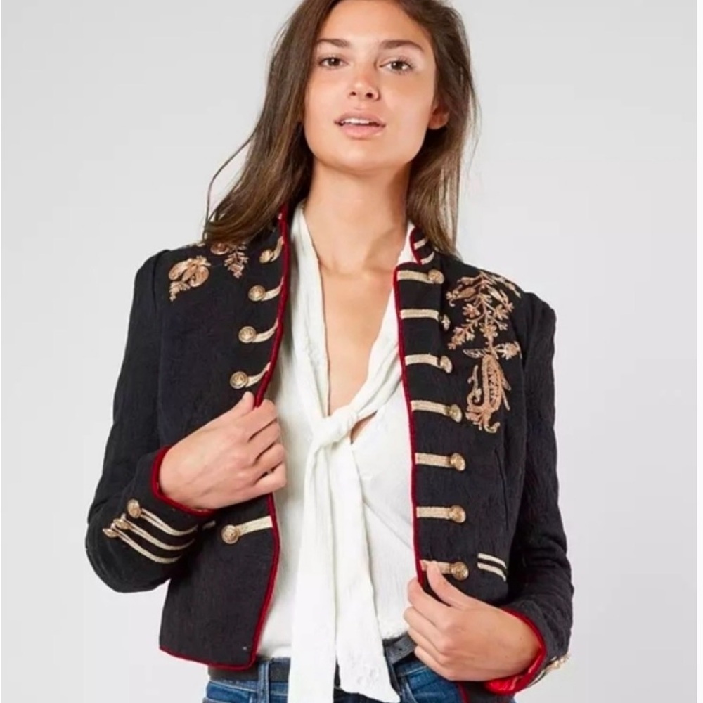 Free People Lauren Band Military Jacket-Size